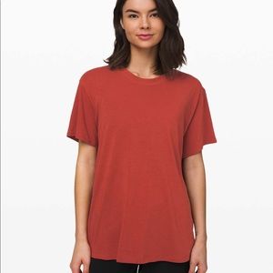 Lululemon rust red loose oversized tee shirt 8